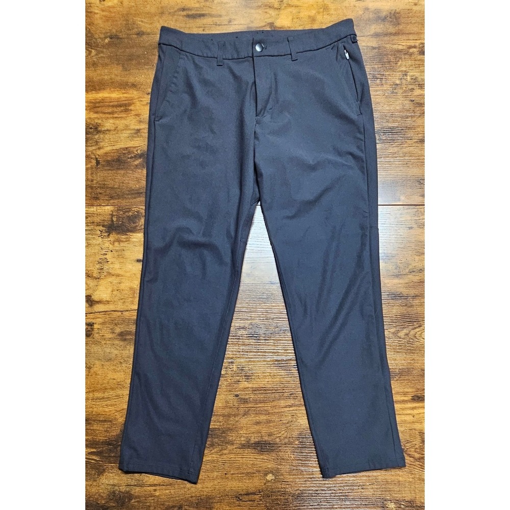 Lululemon Commission Slim Fit Pant Black Mens 34 Technical Stretch Trousers